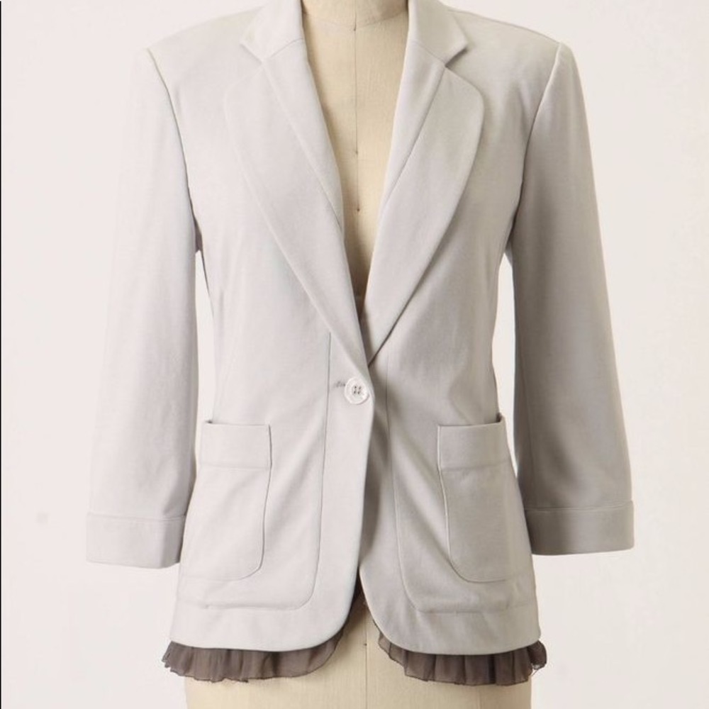 Anthropologie Cartonnier Frill Day Blazer Sz S